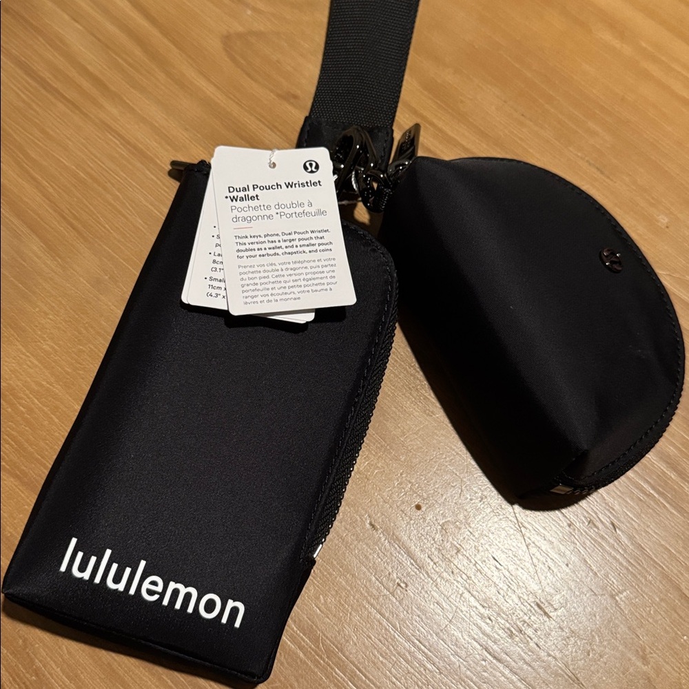 lululemon athletica Black Dual Pouch Wristlet